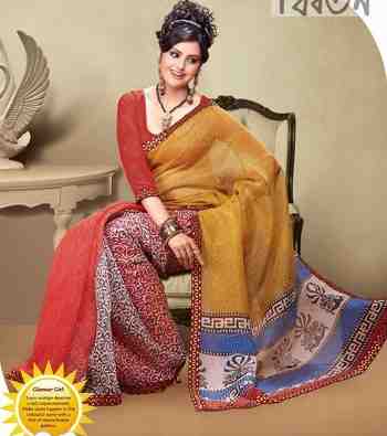 golden red kota silk